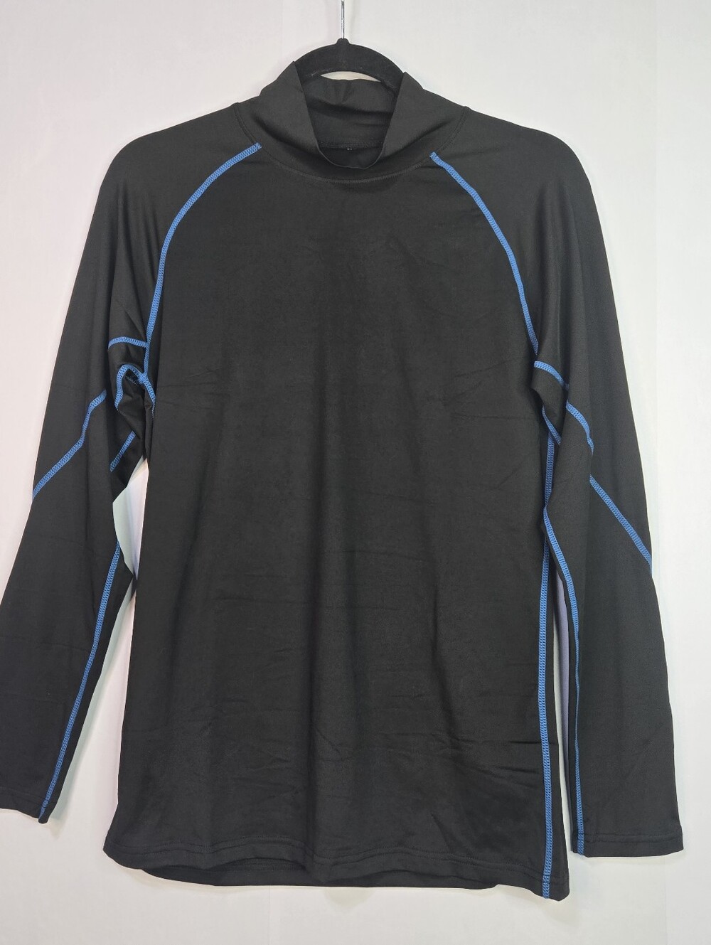 Bundle-5 Black Athletic Sz M L/Sl Athleisure Shirts, Various Colored Stitching - Picture 4 of 8
